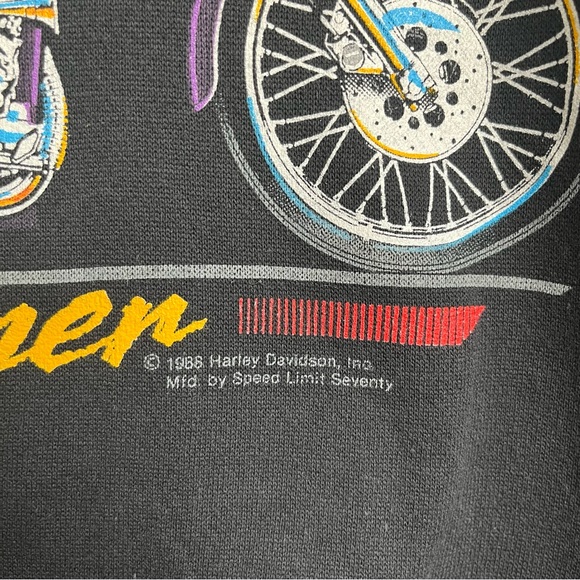 Vintage 1980s Harley Davidson Crewneck Sweatshirt Tophalf Made in USA - Picture 5 of 7